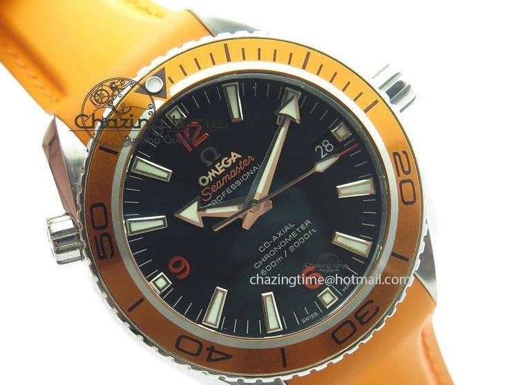 0516 Breathable Planet Ocean SS Bp Maker 45mm Orange Bezel On Orange Rubber Strap A 8221